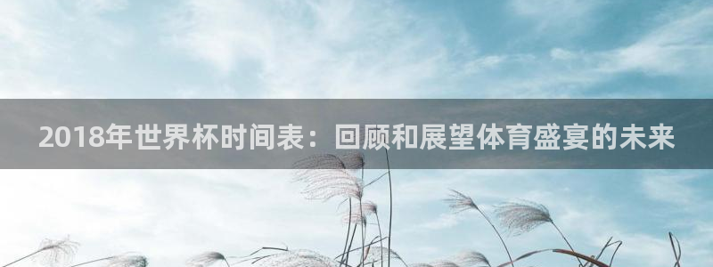 澳门世界杯直播:2018年世界杯时间表:回顾和展望体育盛宴的未来